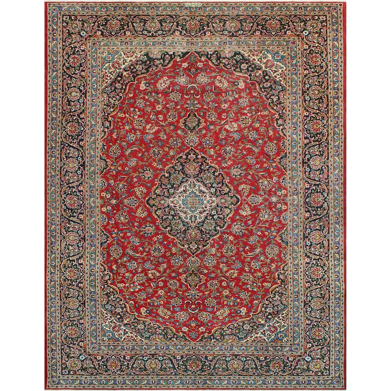 Vintage Distressed Andrew Red/Navy Rug - 9'3" x 12'5"