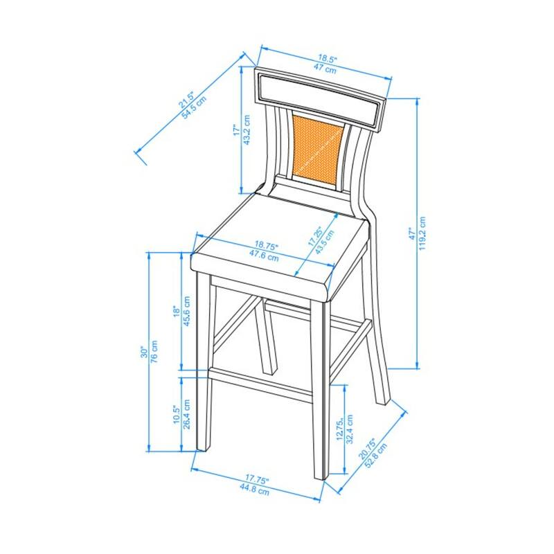 High Back Wooden Bar Stools - 47" - Brown and Beige