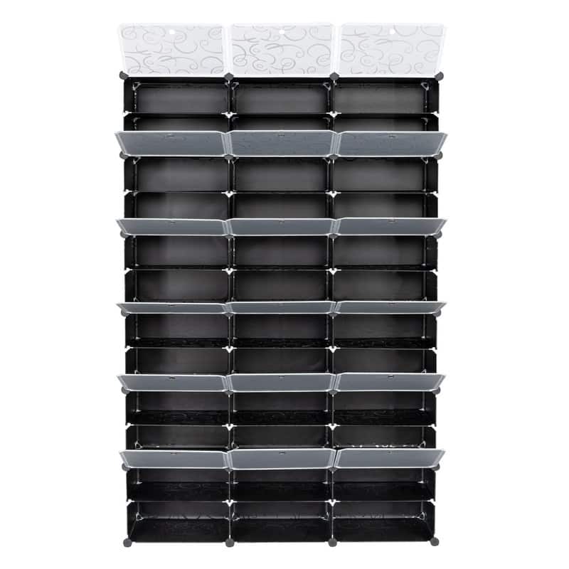 12 Tiers Free Standing Shoe Rack Organizer Portable Storage Cubes