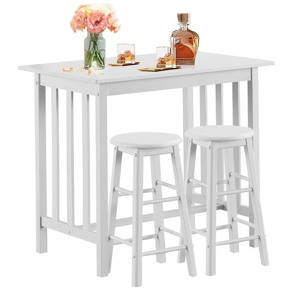 Shop 3 Piece Bar Table Set Pub Dining Set Counter Height Breakfast Table W Overstock 31045206