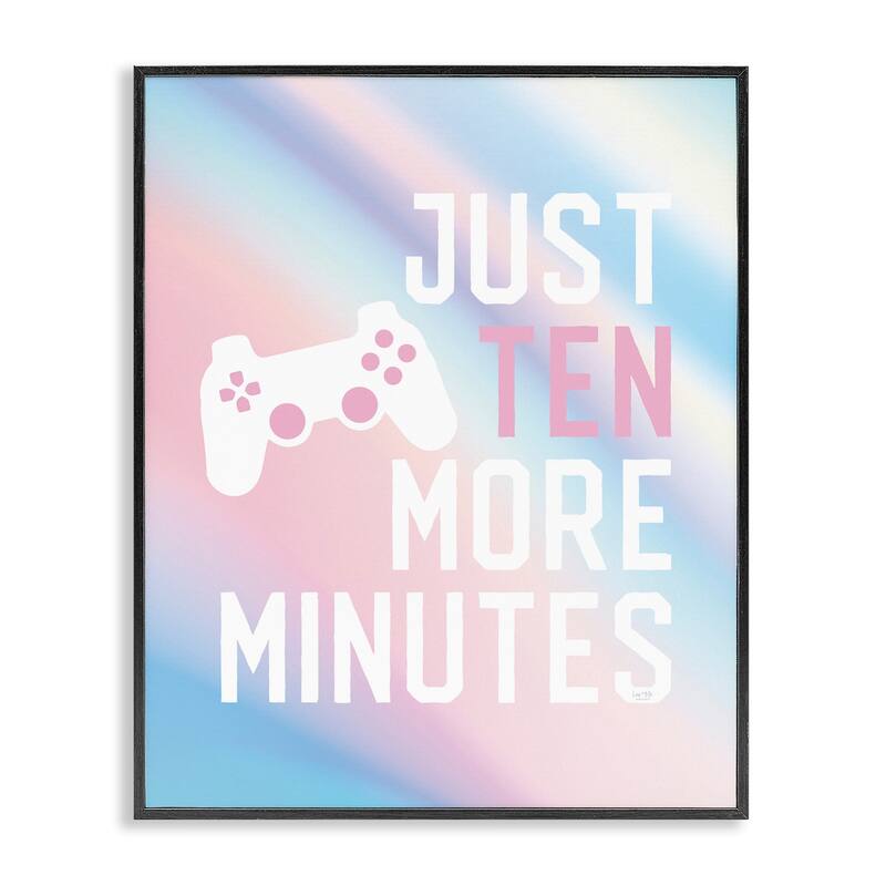 Stupell Pastel Ten More Minutes Gamer Framed Giclee Art Design By Lux + Me Designs - 11 x 14 - Black
