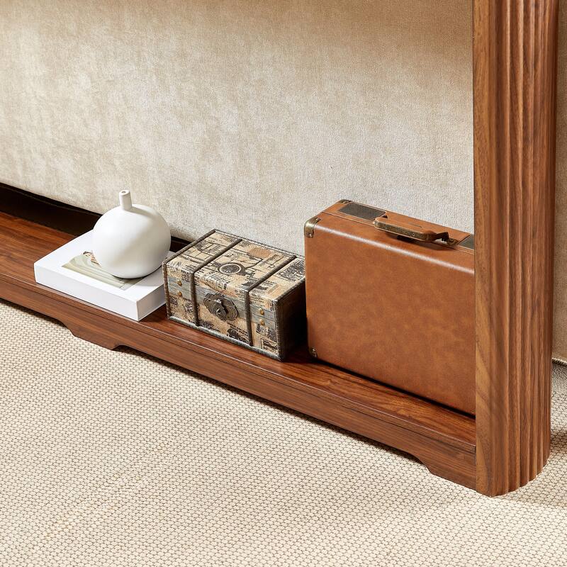 70.1" Corrugated Texture Storage Table for Entranceways