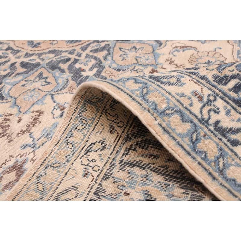 ECARPETGALLERY Hand-knotted Antalya Vintage Beige Wool Rug - 6'6 x 9'9