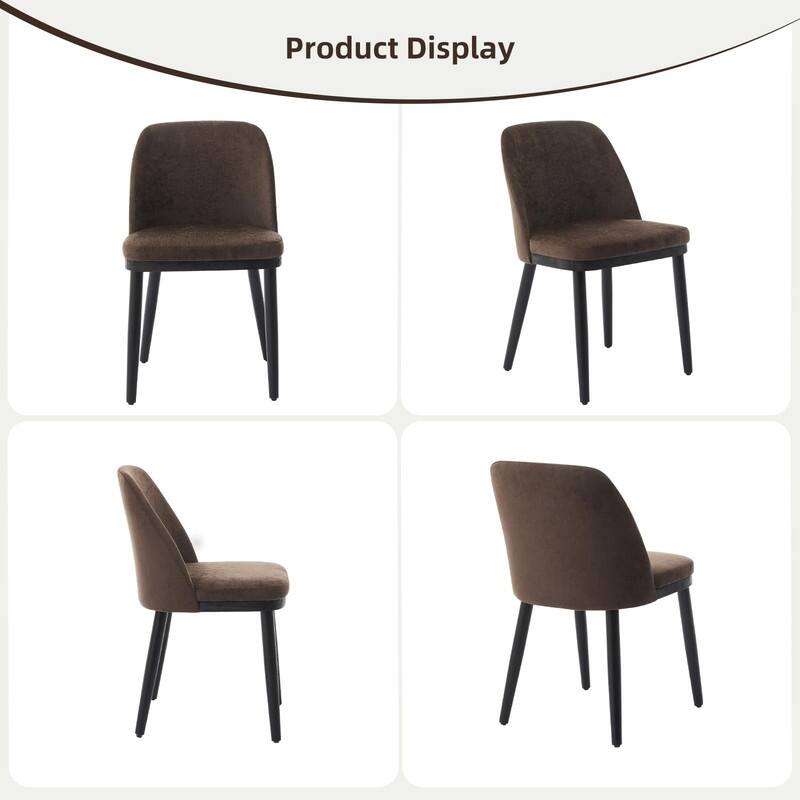 Modern Upholstered Dining Chair Set of 2, Kitchen Chair with Wooden Legs