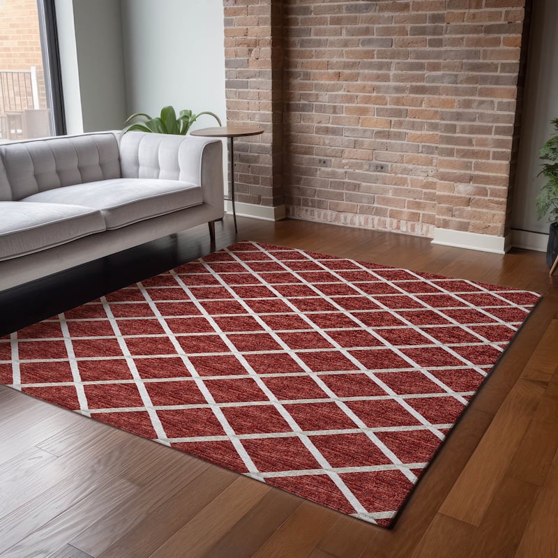 Premium Washable Super Soft Modern Trellis Mayfield Rug