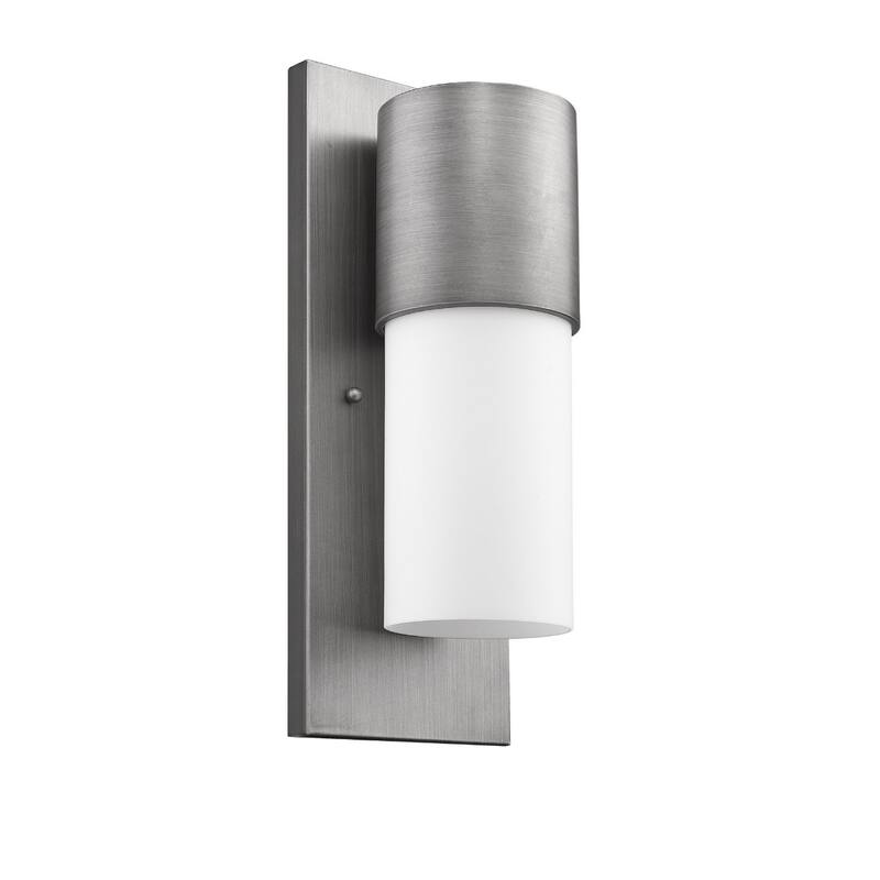 Modern White Wall Light with Cylindrical Opal Glass for Home Decor - 5.75” x 6” x 16”