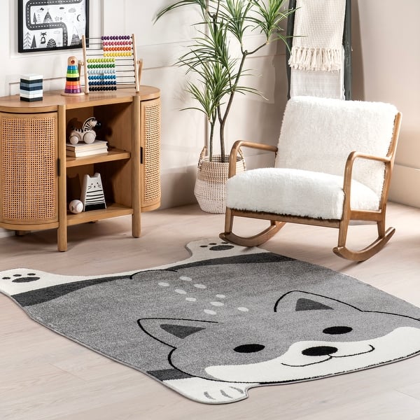 slide 1 of 1, Nuloom Charli Playful Puppy Kids Area Rug.