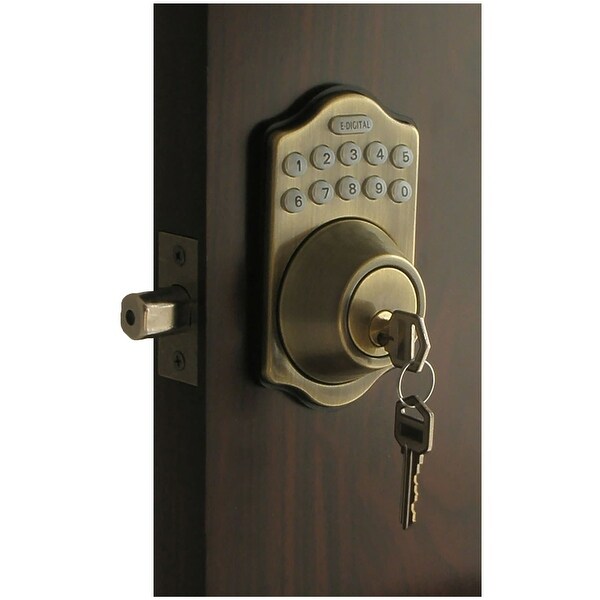 Lockey E-910 R E Digital Series Keyless Entry Single Cylinder Electronic Deadbolt with Key Override