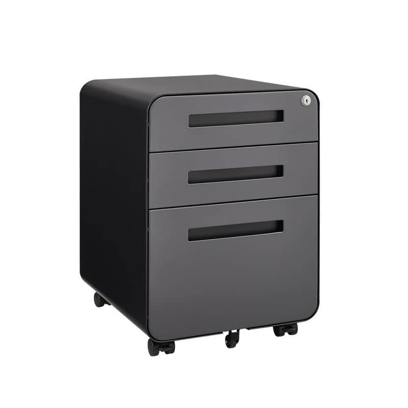 Metal 3 Drawer Mobile Filing Cabinet, legal/letter/A4 file Storage Cabinet