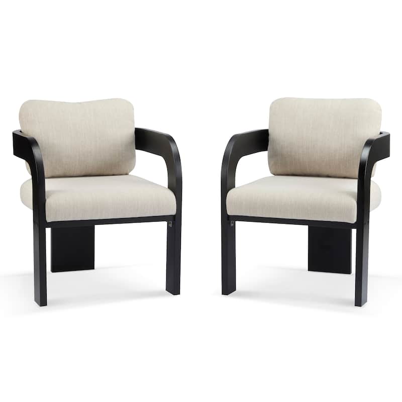 2-Pack Dining Chairs with Pillow Back, Solid Wood Frame