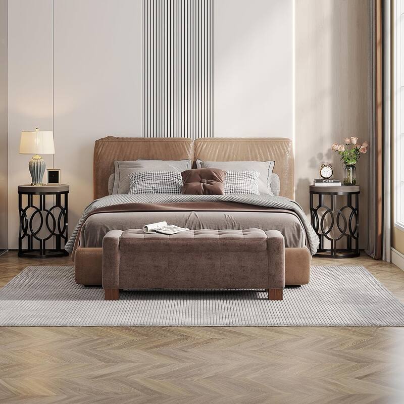 Wood Round End Side Table for Living Room Bedroom