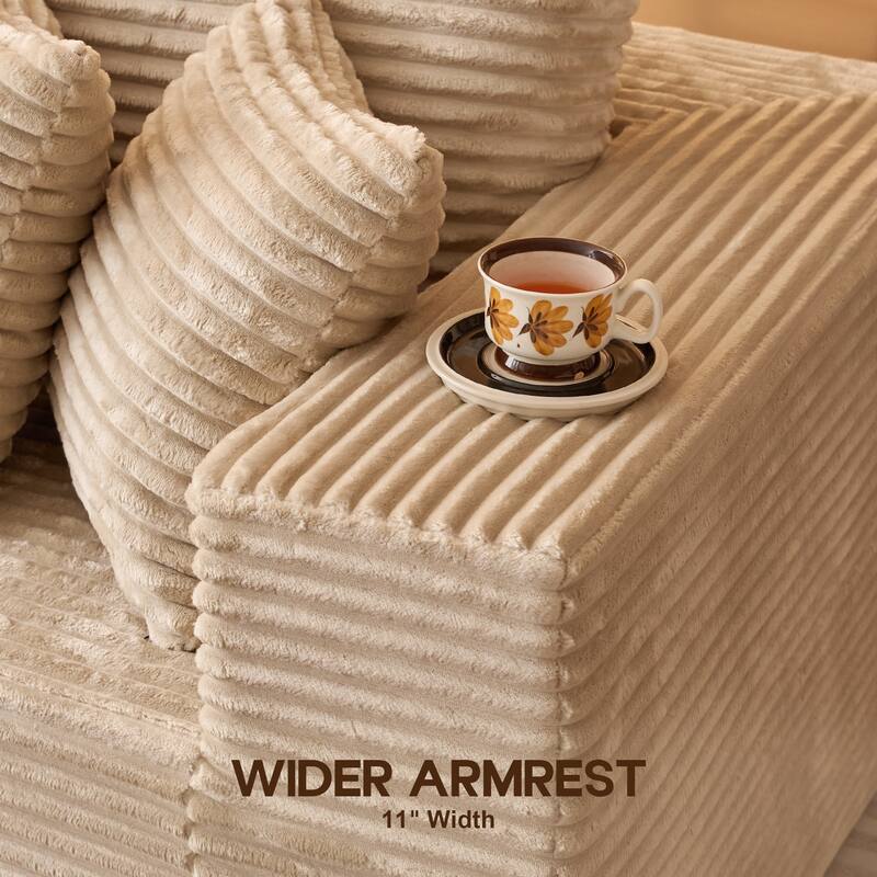 OVIOS All-Foam Plush L-Shaped Sofa​