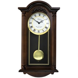 Bedford Clock Collection Noah 22 In Chestnut Wood Pendulum Wall Clock - 22 in