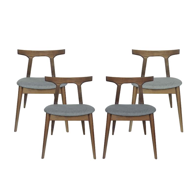 Cowen Upholstered Fabric and Rubberwood Dining Chairs by Christopher Knight Home