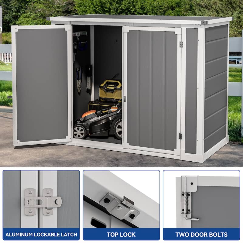 Moasis 4.65 ft. W x 2.45 ft. D Resin Horizontal Storage Shed