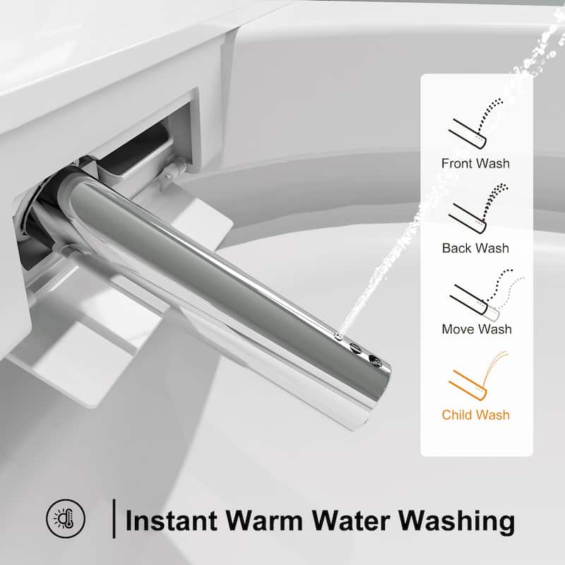 HOROW T20Y Elongated Smart Toilet Bidet in White with Heated Seat, Dryer, Auto Open & Close, Auto Flush and Remote Control