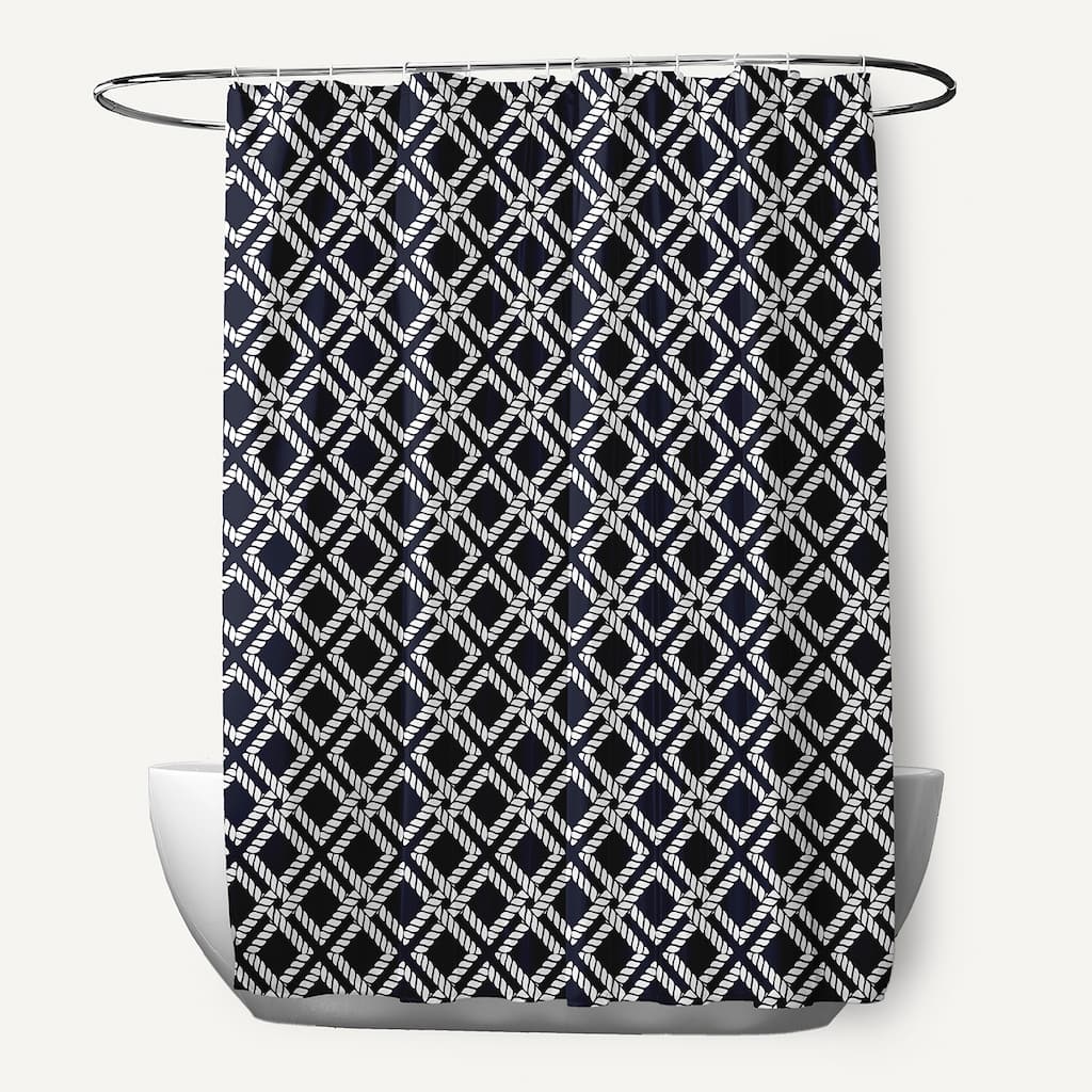 Rope Rigging Geometric Print 71x74-inch Shower Curtain