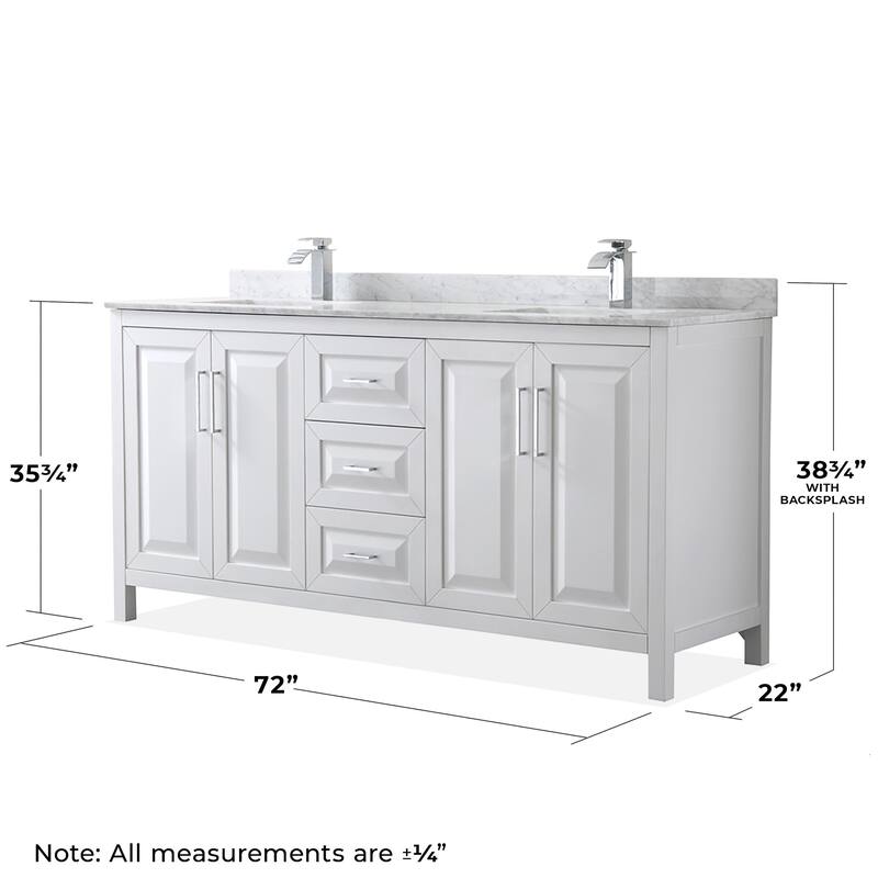 Wyndham Collection Daria 72" Free Standing Double Vanity Set with MDF