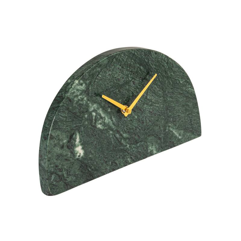 Marble Mantel Clock - Green