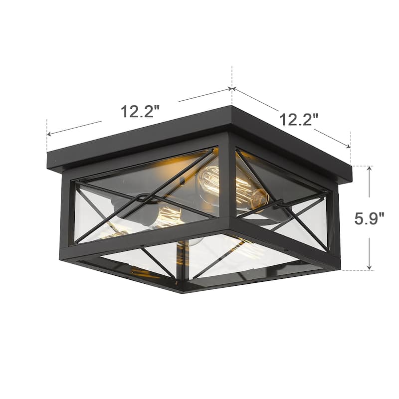 2-Light Flush Mount Light - 7.83 x 15.94 x 13.78