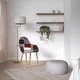 preview thumbnail 67 of 71, Organic Upholstered Fabric Modern Armchair with Natural Wooden Legs for Dining Room Office or Accent Lounge Side Chair