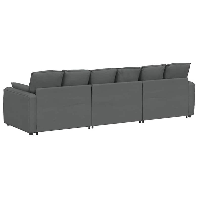 vidaXL Modular Sofa with Cushions Dark Gray - 127.6" x 41.3" x 25.2"