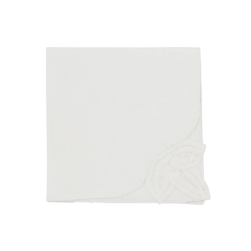 Textured Cotton Decorative Napkins (Set of 12) - Stitched Corner Detail for Dining and Entertaining, 12"x12"