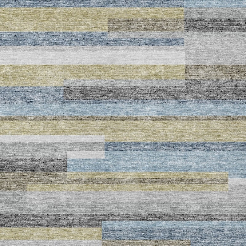 HomeRoots Striped Transitional Rectangle Outdoor Rug
