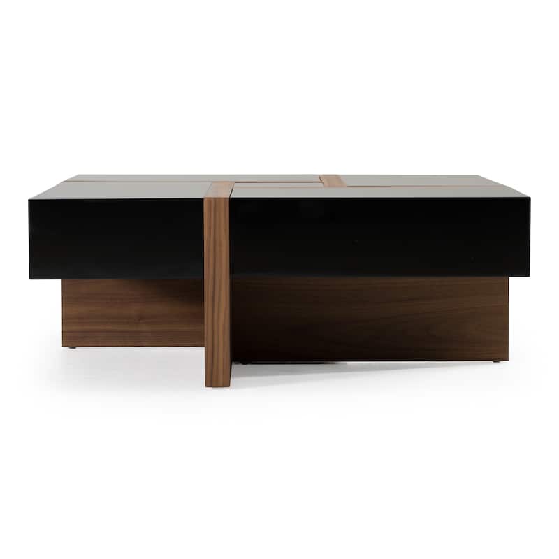 Modrest Makai Modern Black & Walnut Coffee Table