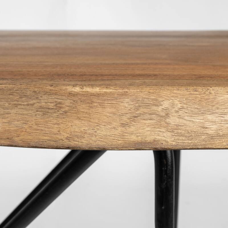 Papillion IV Natural Solid Wood w/Live Edge & Iron Base Desk