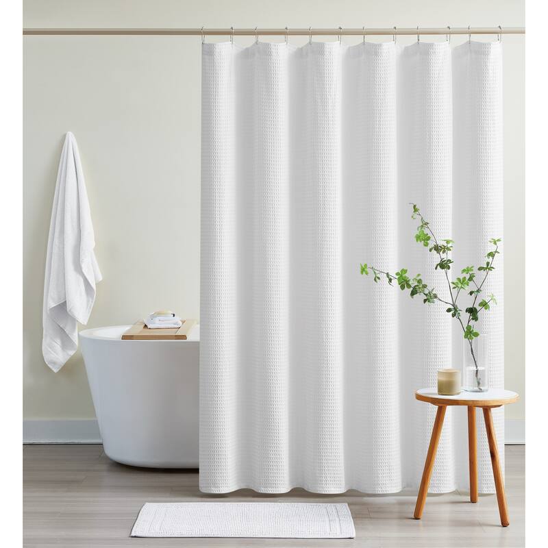 Cannon Heritage Cotton Waffle 72x72 Shower Curtain - White