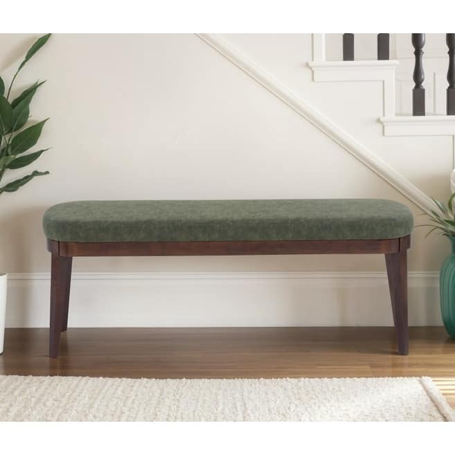 Forma Mid-Century Modern Faux Leather Bench with Wood Legs by Christopher Knight Home