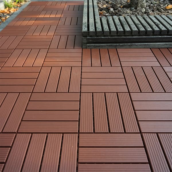 1 ft. x 1 ft. 4-Slate Composite Deck Tile in Dark Gray for Outdoor Flooring All Weather Use (44 Per Box)