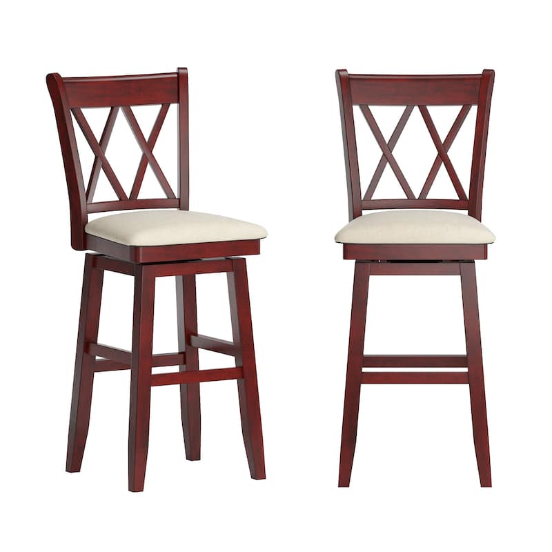 Ronda Double X-Back Wood Swivel Chair
