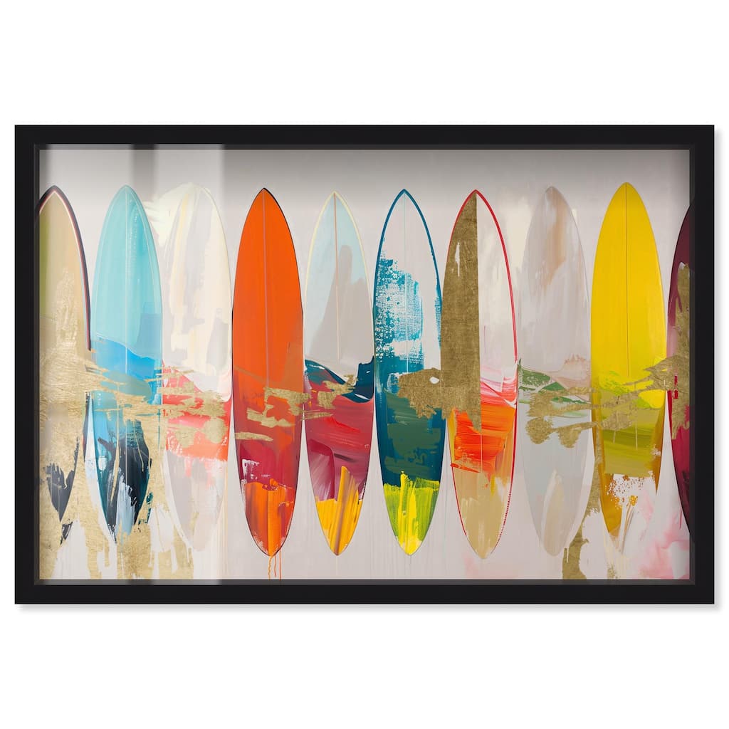 Surfboard Horizons II Shadowbox by Art Remedy