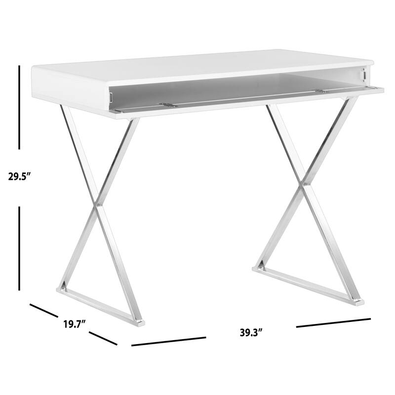 SAFAVIEH Marceline Modern Glam White/ Chrome Desk