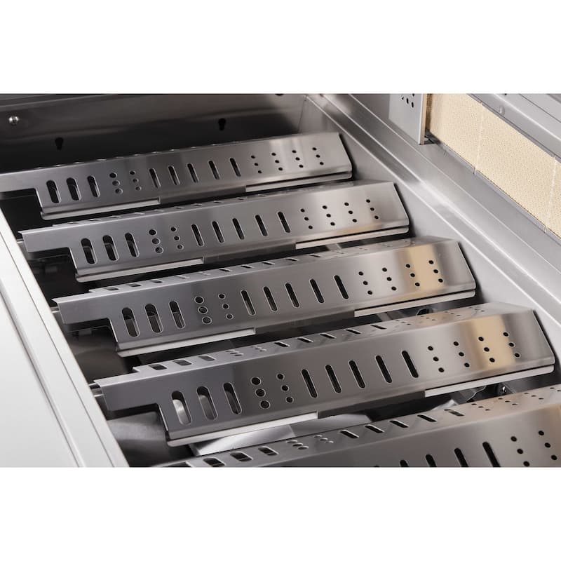 Mont Alpi MAi400-D90BEV 4-Burner L-Shaped 90° Corner Deluxe Stainless Steel Outdoor Kitchen Island Grill with Beverage Center