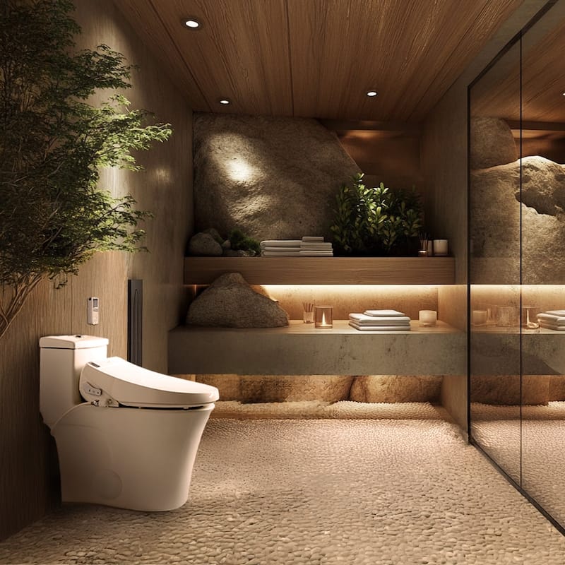 SmartBidet Electric Bidet Seat w/ Remote for Elongated Toilets