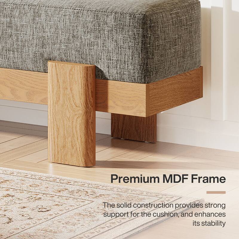 Upholstered Entryway Bench, Modern Shoe Bench, End of Bed Stool Accent Seat for Bedroom, Entrance, Living Room