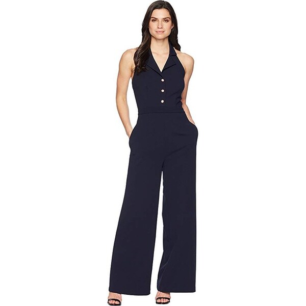 navy halterneck jumpsuit