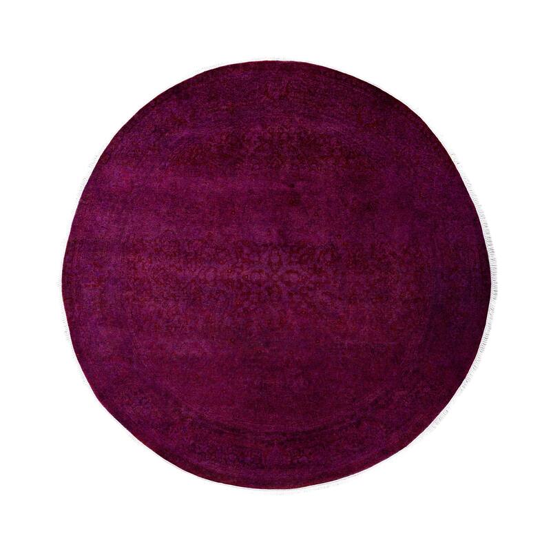 Overdyed One-of-a-Kind Hand-Knotted Area Rug - Purple - 6' 1" x 6' 1"