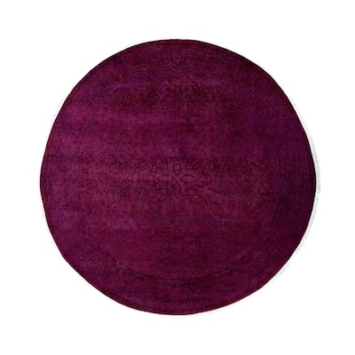 Overdyed One-of-a-Kind Hand-Knotted Area Rug - Purple - 6' 1" x 6' 1"