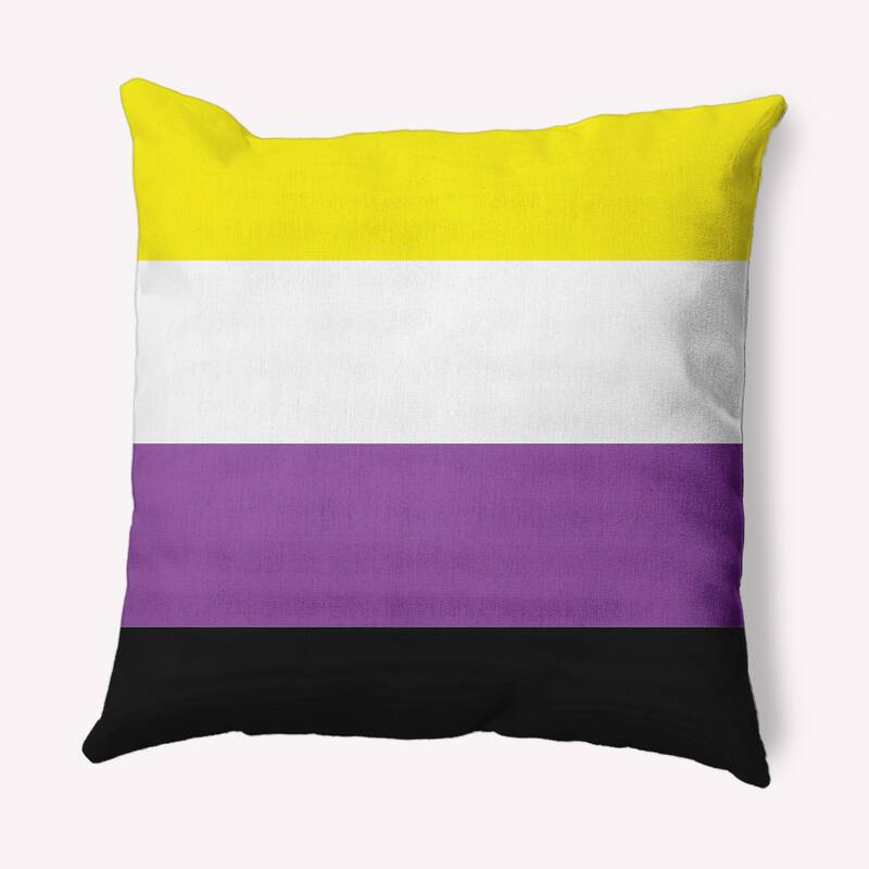 Pride Flag Outdoor Throw Pillow - 16" x 16" - Non-Binary