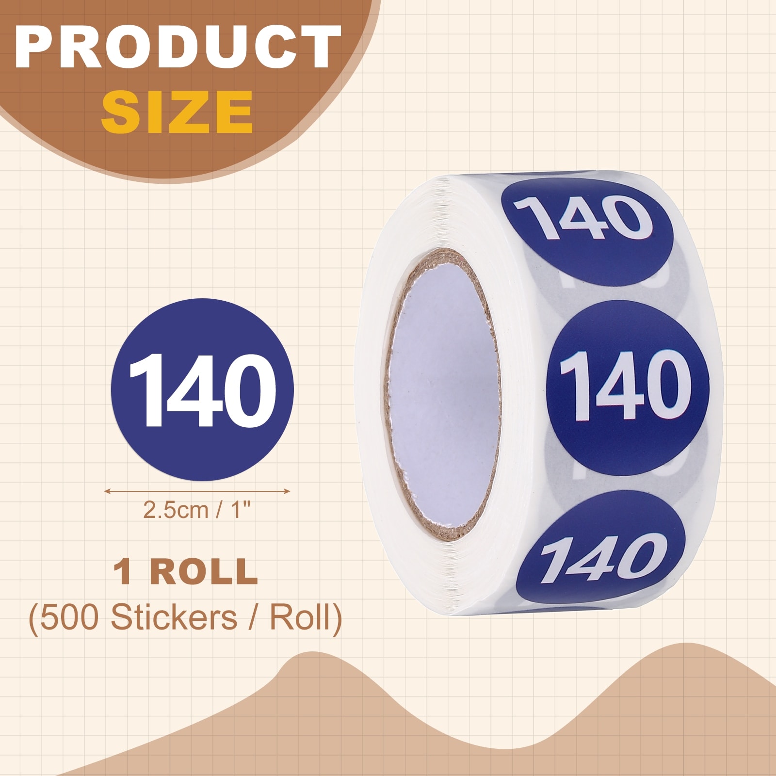 Clothing Size Stickers, Coded Round Self Adhesive Apparel Size Labels for Clothing, Shirts, Trousers, Skirts