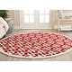 preview thumbnail 61 of 173, SAFAVIEH Handmade Chatham Signe Moroccan Modern Wool Rug 7' x 7' Round - Red/Ivory