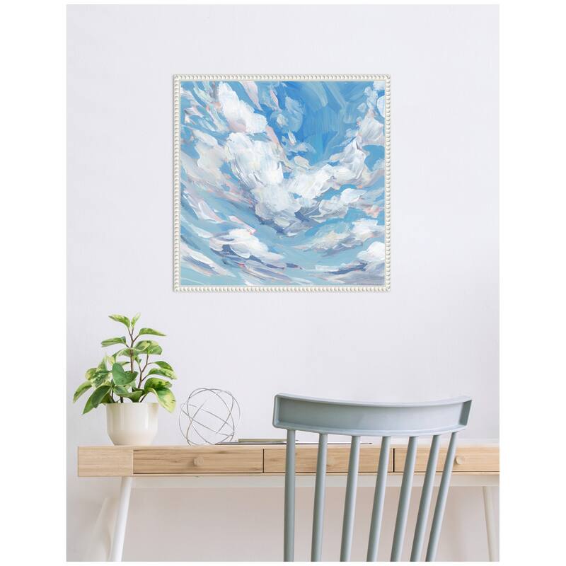 Kate and Laurel Sylvie Blue Skies Cloud Study Framed Canvas by Emily Kenney