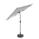 Holme 9-foot Patio Umbrella with Tilt-and-Crank with Black Base Weight Stand Included - Grey Stripe