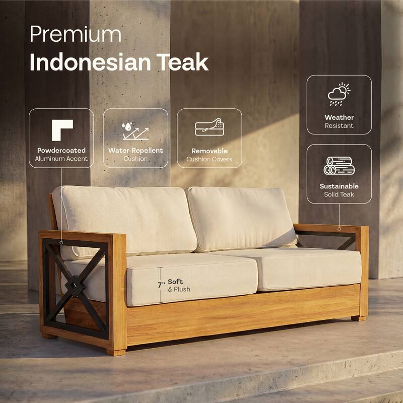 Cambridge Casual Provence Indonesian Teak 4-Piece Outdoor Conversation Set