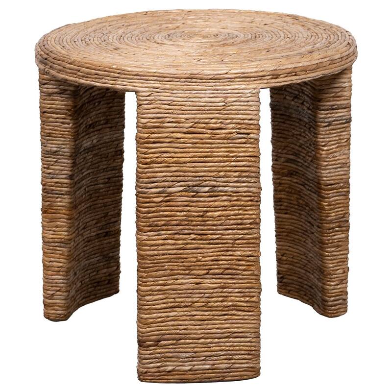 22 in. Brown Round Metal End Table, Sturdy Build End Side Table for Living Rooms