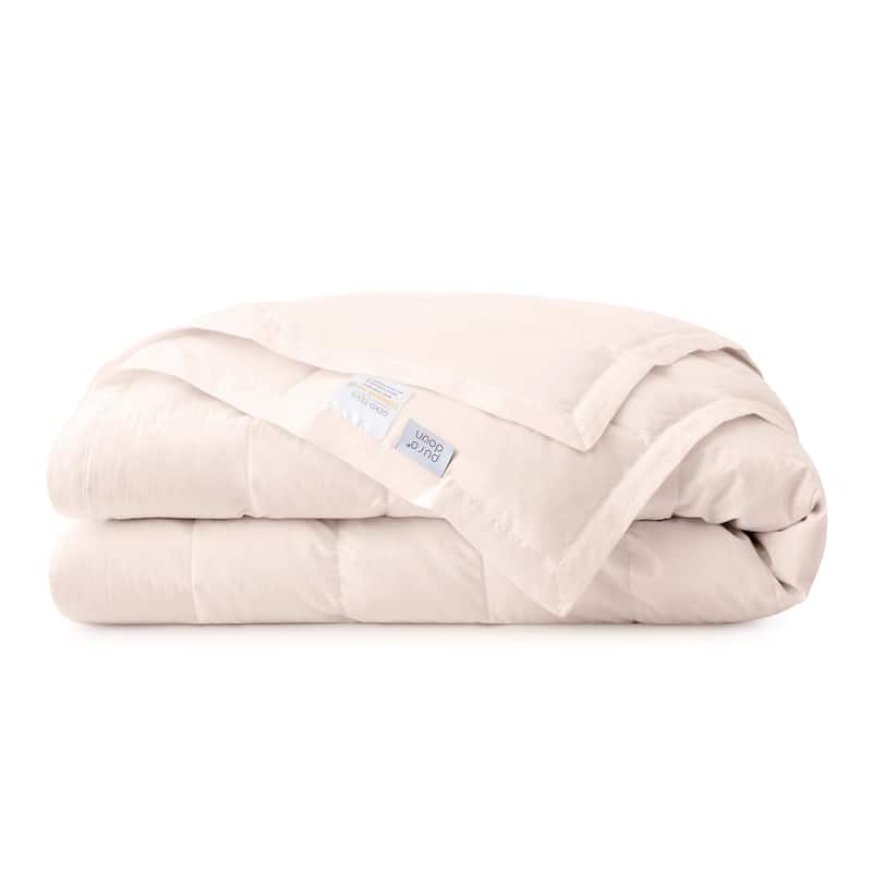 Lightweight Cooling Lyocell White Down Comforter, Tencel Oversized Blanket for Summer - 108 x 90" - Tencel Pink